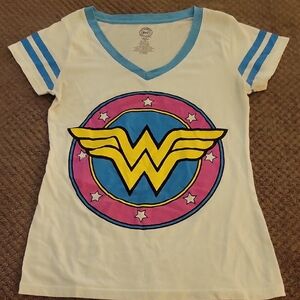 Juniors DC Comics Originals Blue and White Wonder Woman Tee